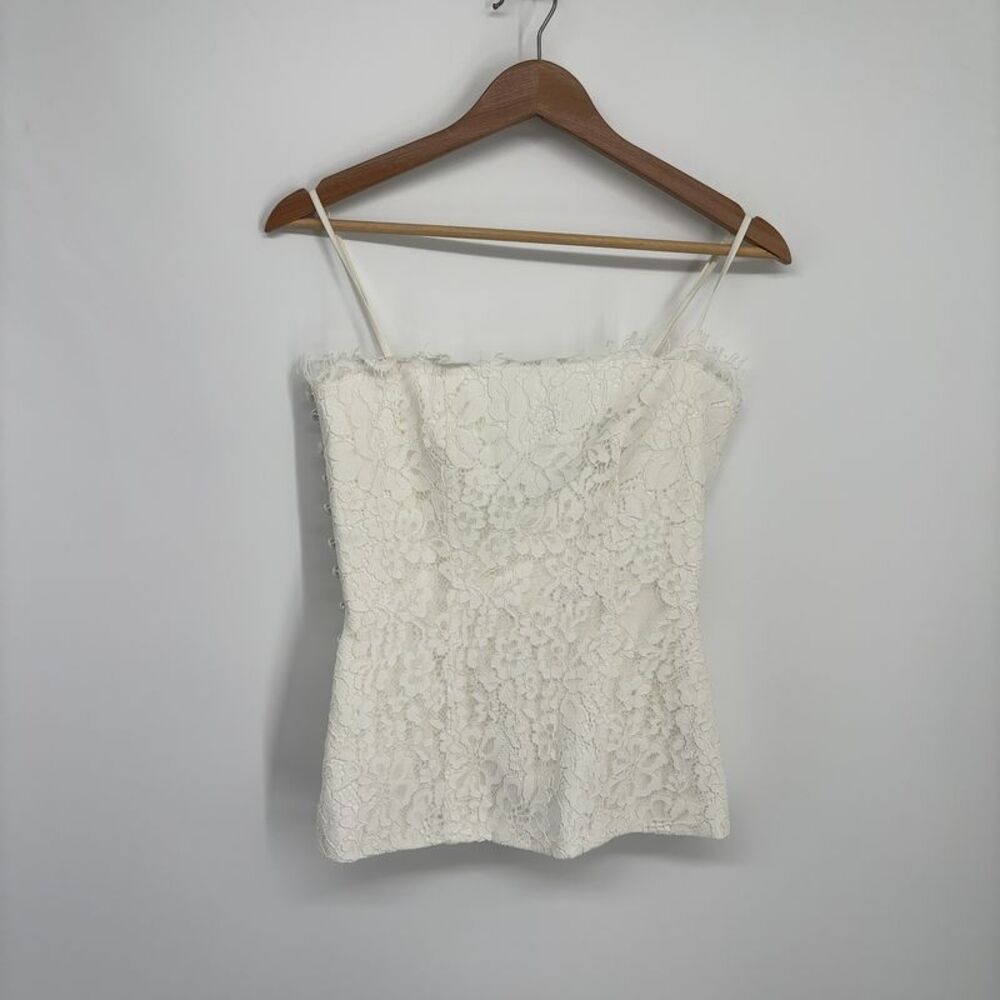 Anthropologie White Lace Maxi Dress with Scarf Neck